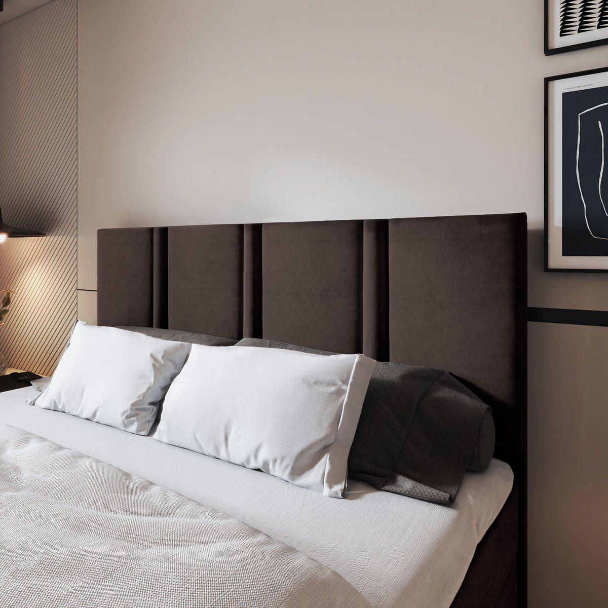 BOXBETT LARIO 140x200 cm mit Matratze und Topper - Braun - Braun, Holz (140/200cm) - MASSENO