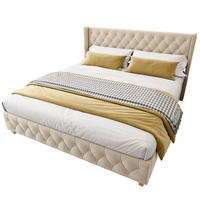 POLSTERBETT 160/200 cm hellbeige aus Samt mit Lattenrost - Beige, Textil (160/200cm) - OKMYHOME