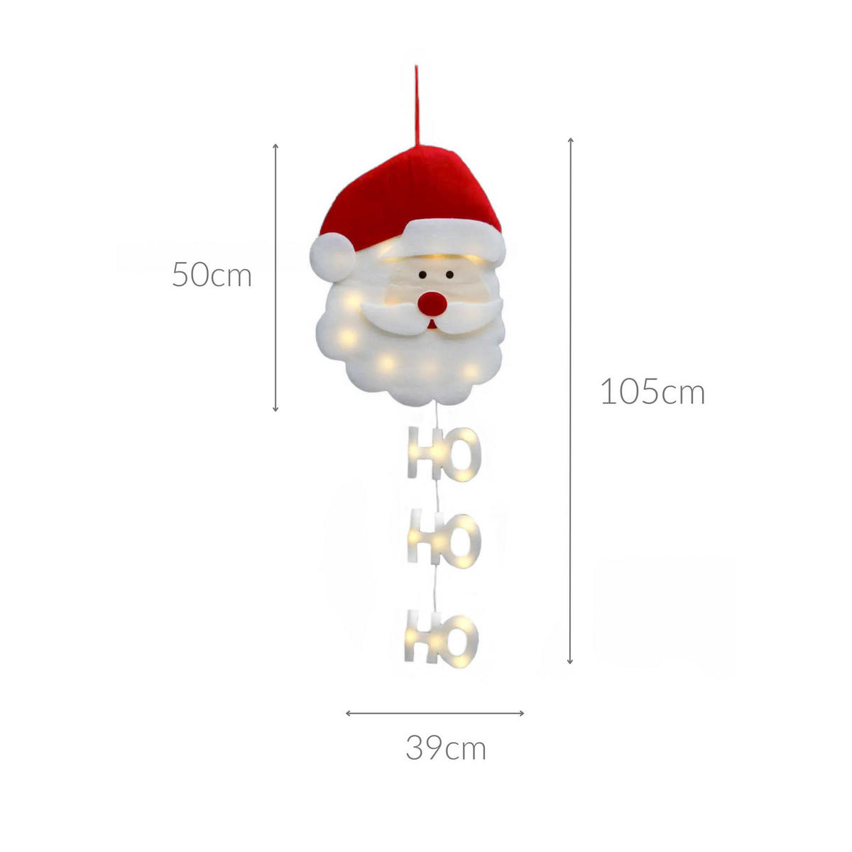 WEIHNACHTSDEKO mit Beleuchtung Hohoho 39/3,1/50 cm - Multicolor, Textil (3.1/50/39cm) - Fééric Lights and Christmas