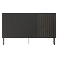 SIDEBOARD 150 3D Notte 01 - Nussbaumfarben/Schwarz, Holzwerkstoff/Metall (151/88/39cm) - MIRJAN24