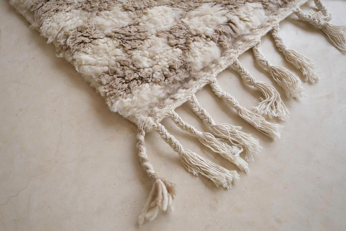 BERBERTEPPICH aus reiner Wolle 106x 164 cm - Beige, Naturmaterialien (106/164cm) - AFK Living