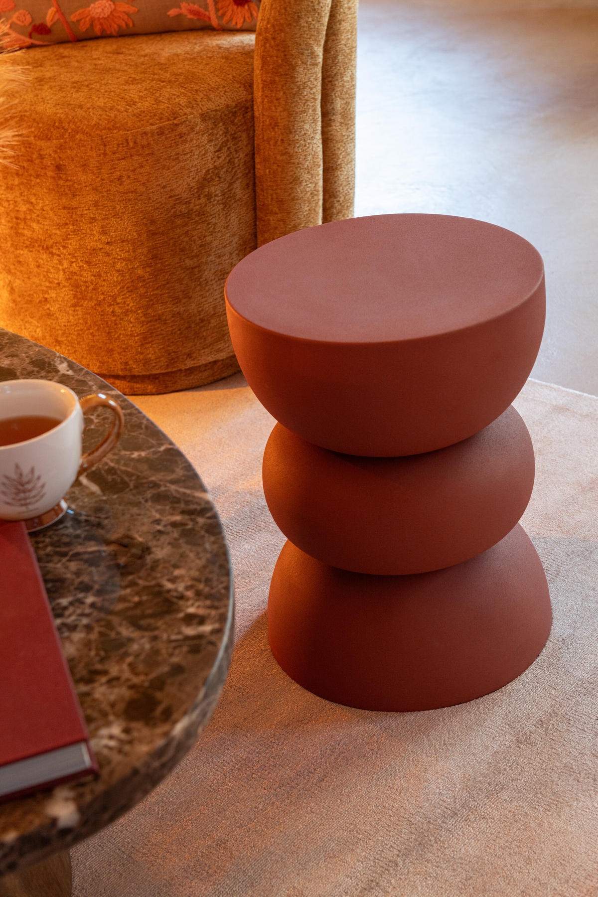 TISCH LISE - Metall - Orange - Orange, Metall (32/32/43.5cm) - J-Line