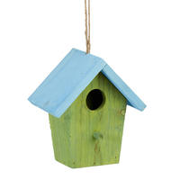 DEKO Vogelhaus - Grün, Holz (15/16/8cm) - Relaxdays