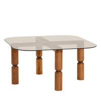 COUCHTISCH - Glas - Dunkles Holz - Nussbaumfarben, Glas (80/80/40cm) - Drawer