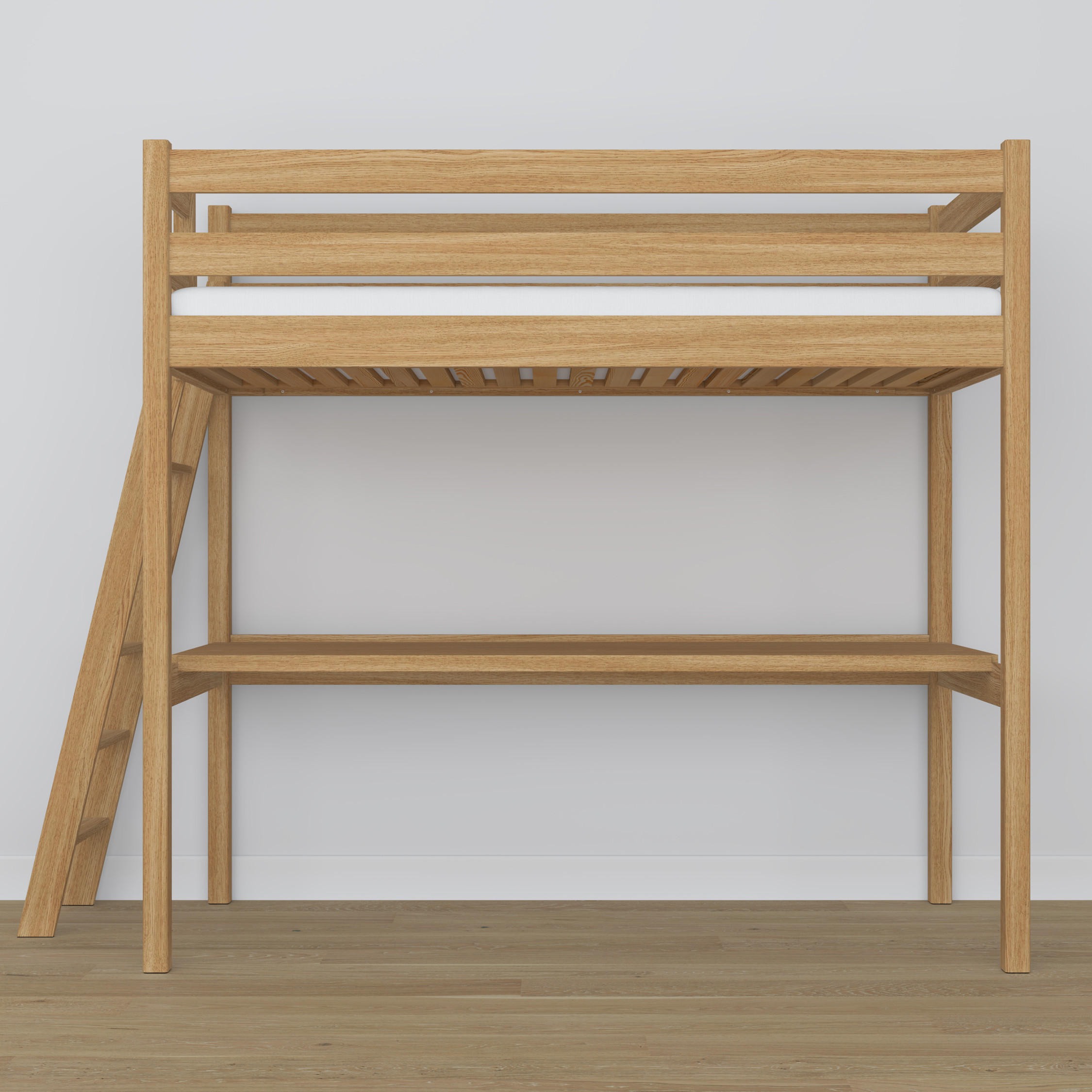 HOCHBETT N02 mit Schreibtisch Eiche Natur 120/180 - Eiche Artisan, Naturmaterialien/Holz (120/180cm) - N-Wood