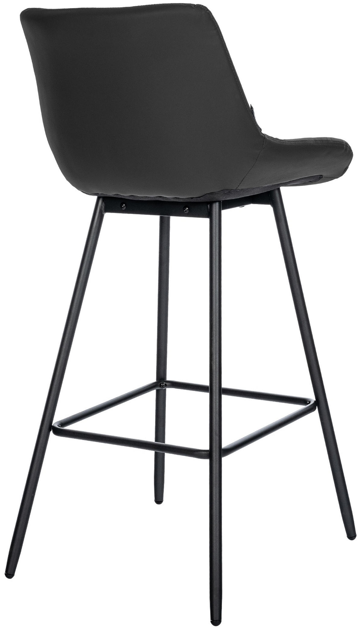 BARHOCKER Lederlook schwarz - Schwarz, Textil/Metall (49/104/56cm) - CLP