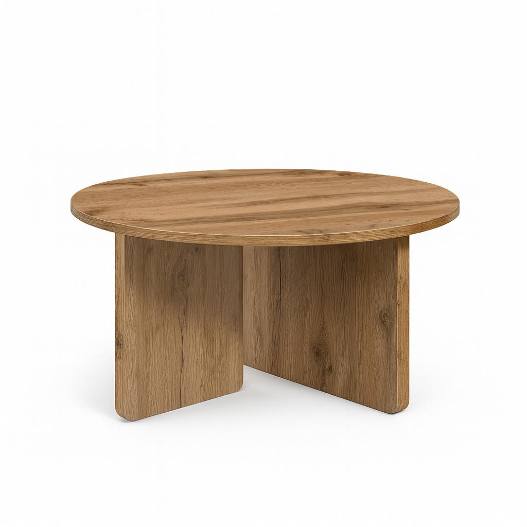 FAVI Couchtisch 60 cm, minimalistisch und zeitlos, Eiche Wotan - Eiche Wotan, Holz (60/60/40cm) - Dekori_Interiors