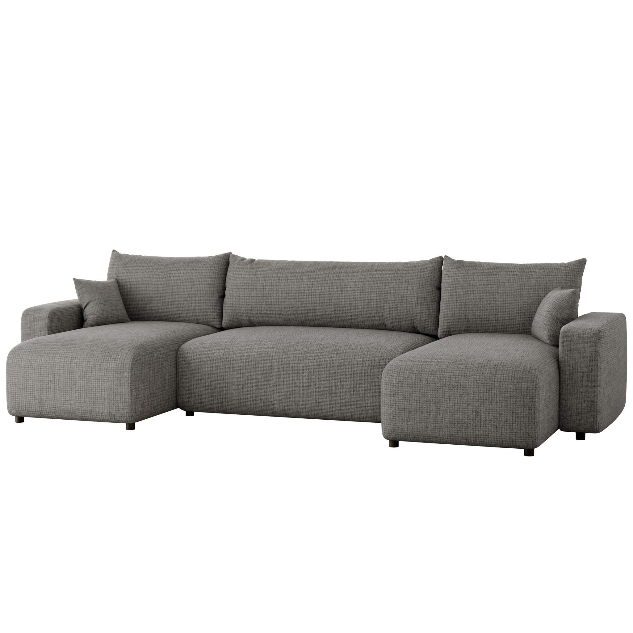WOHNLANDSCHAFT Luna Mit Schlaffunktion - Grau, Holzwerkstoff/Textil (318/79/145cm) - Fun Möbel