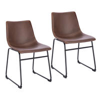 ESSZIMMERSTUHL HARRY 2er Set Kunstleder Braun - Schwarz/Braun, Textil/Metall (46/79/41cm) - SVITA