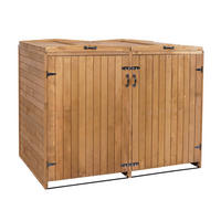MÜLLTONNENBOX XL 2er-/4er HxBxT 126x158x98cm Braun Holz - Braun, Holz (158/126/98cm) - PROREGAL