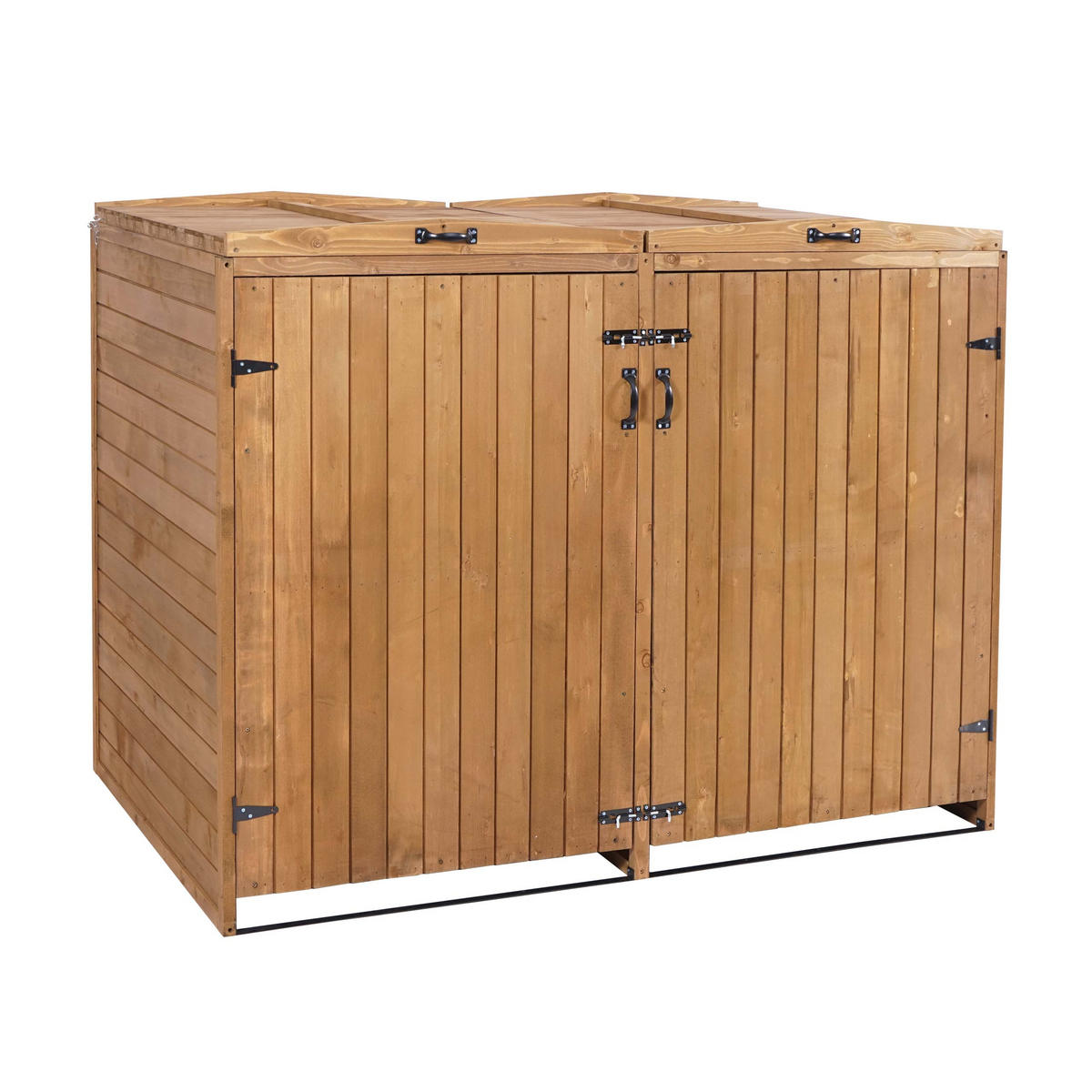 MÜLLTONNENBOX XL 2er-/4er HxBxT 126x158x98cm Braun Holz - Braun, Holz (158/126/98cm) - PROREGAL
