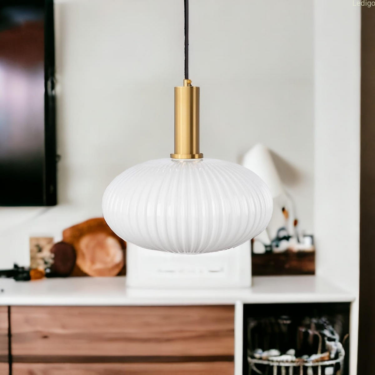 PENDELLEUCHTE Paris - Goldfarben/Schwarz, Glas/Metall (30/30/117cm) - kiki design