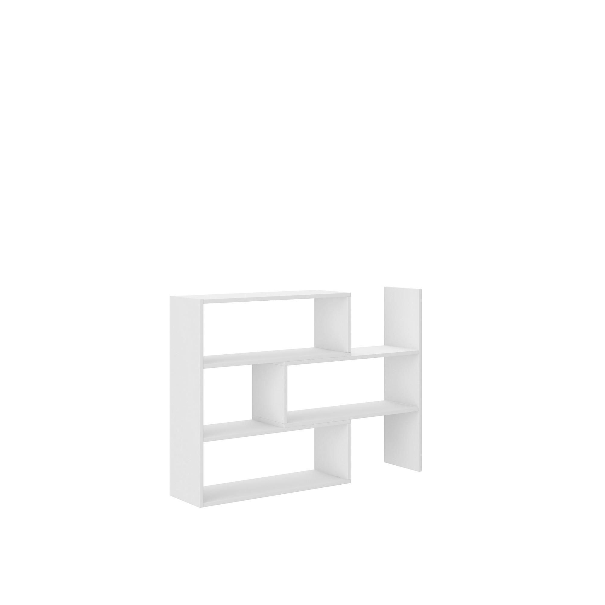 BÜCHERREGAL LORIS 125x24x83 cm, Regal Weiß - Weiß, Holzwerkstoff (125/83/24cm) - MASSENO