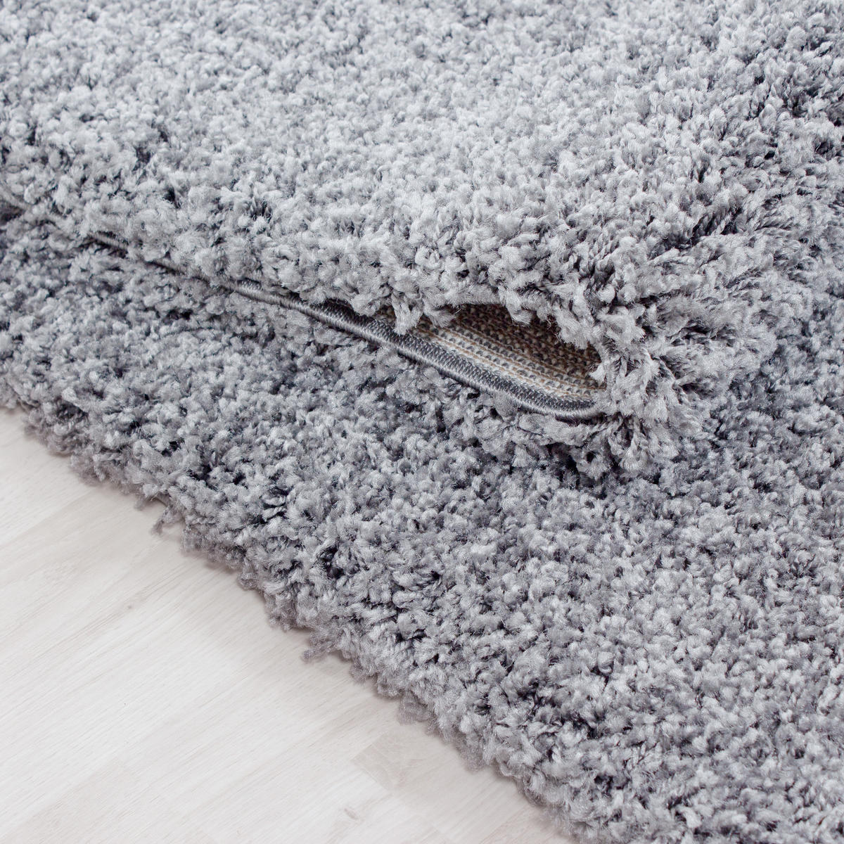 TEPPICH Hochflor Unifarben Polypropylen Wohnzimmer Shaggy Hellgrau Rechteckig 200x290 - Hellgrau, Textil (200/290cm) - KADIMA DESIGN