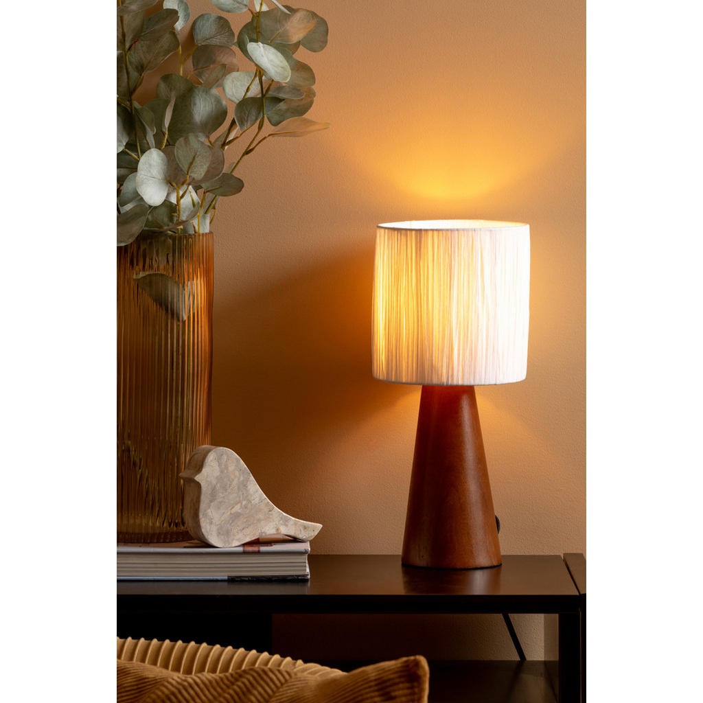 Thumbnail - Leitmotiv Tischlampe, Weiß, Naturmaterialien, Rund, 15x33x15 cm, CE, Lampen & Leuchten, Innenbeleuchtung, Tischlampen, T...