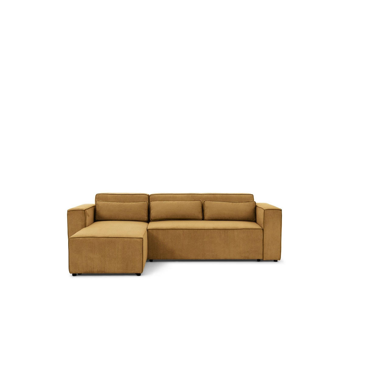 ECKSOFA Schlafsofa Waldo In Poso - Dunkelgelb, Holzwerkstoff/Textil (260/173cm) - Fun Möbel