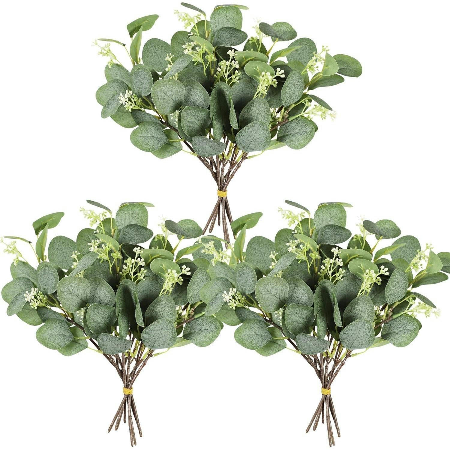 KÜNSTLICHE Pflanzen Eukalyptus 12-teiliges Set 28 cm - Grün, Kunststoff (5cm)