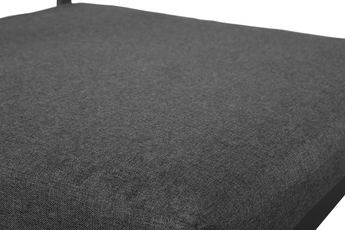 GARTENMÖBEL 66x60x64cm grau aus Aluminium und Rattan, mit Hocker - Grau, Metall - Modfu