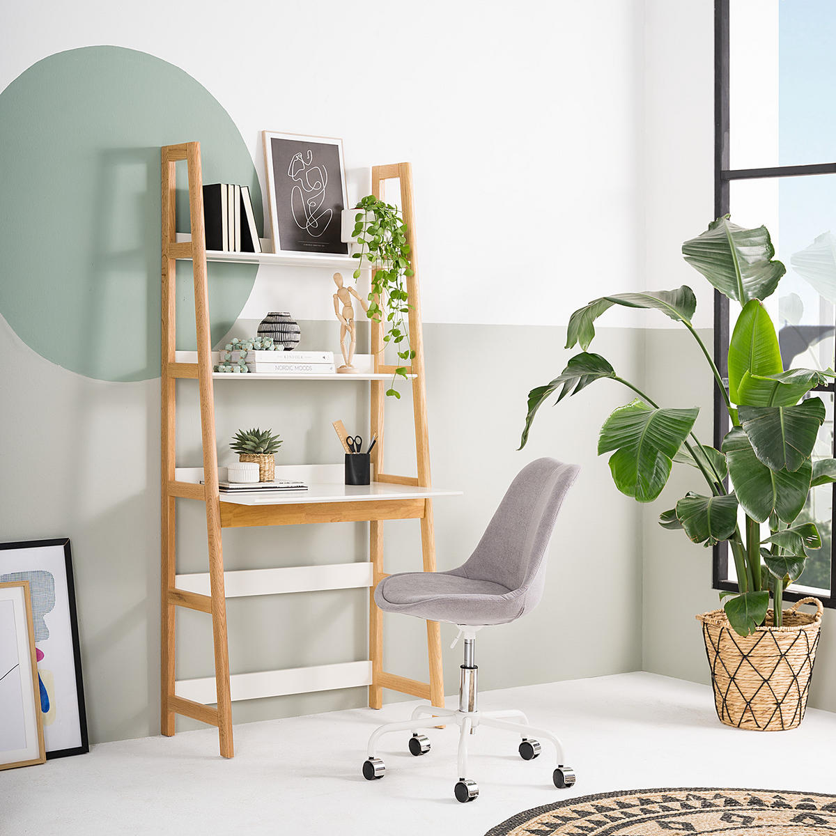 SCHREIBTISCHREGAL - Weiß - Weiß, Holz (52/80/180cm) - home24