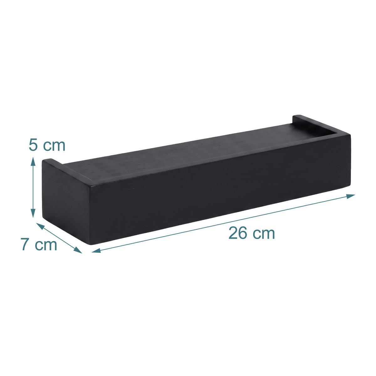 SUPORT pentru chei negru bambus 6 cârlige - negru, lemn/metal (26/5/7cm) - Relaxdays