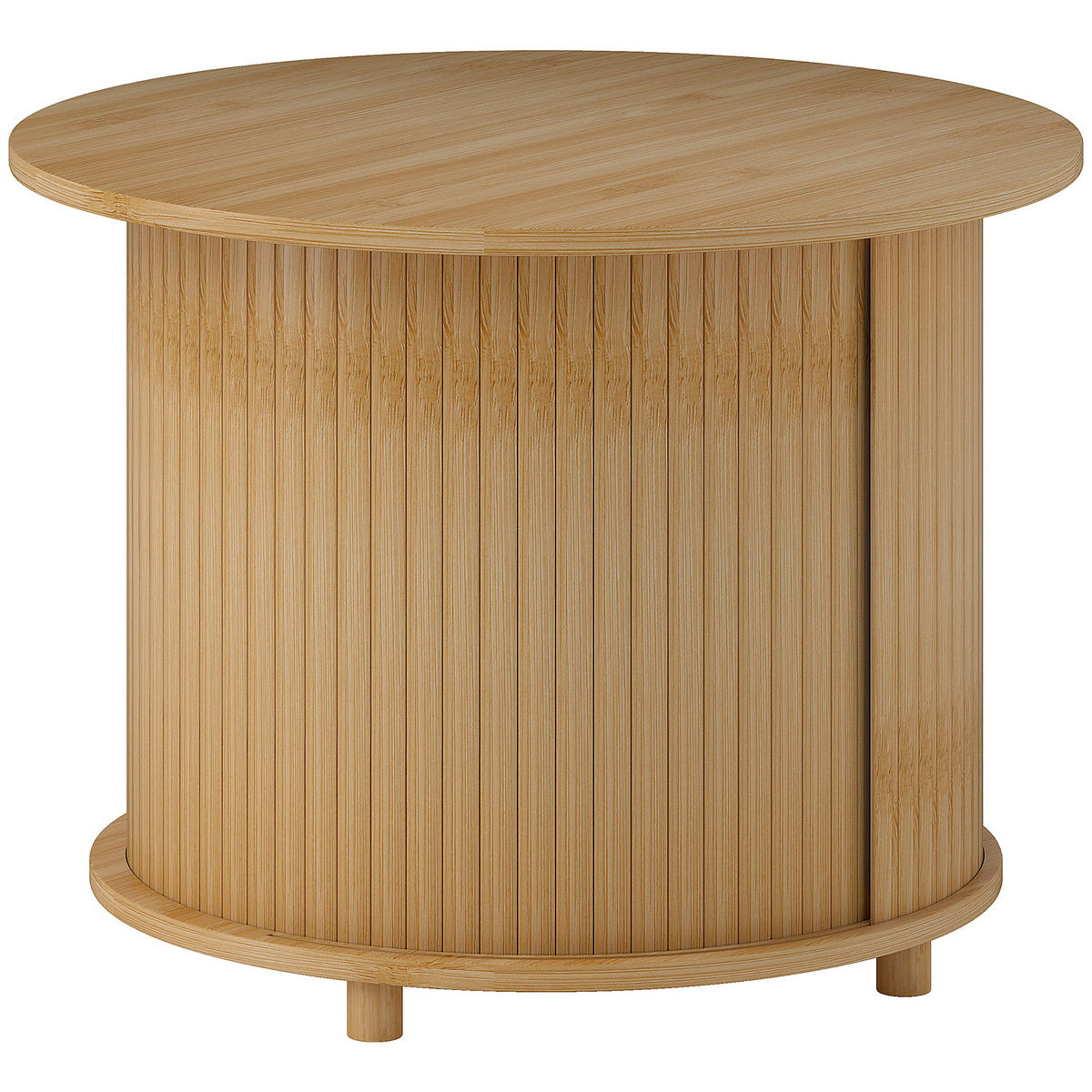 BEISTELLTISCH DE-08742 mit Schiebetür, aus Bambus Natur - Naturfarben, Naturmaterialien (60/60/45cm) - ComfortXL