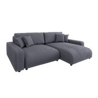 ECKSOFA Emma Grau Cord - Ottomane rechts - Grau, Textil (234/170cm) - S-Style Möbel