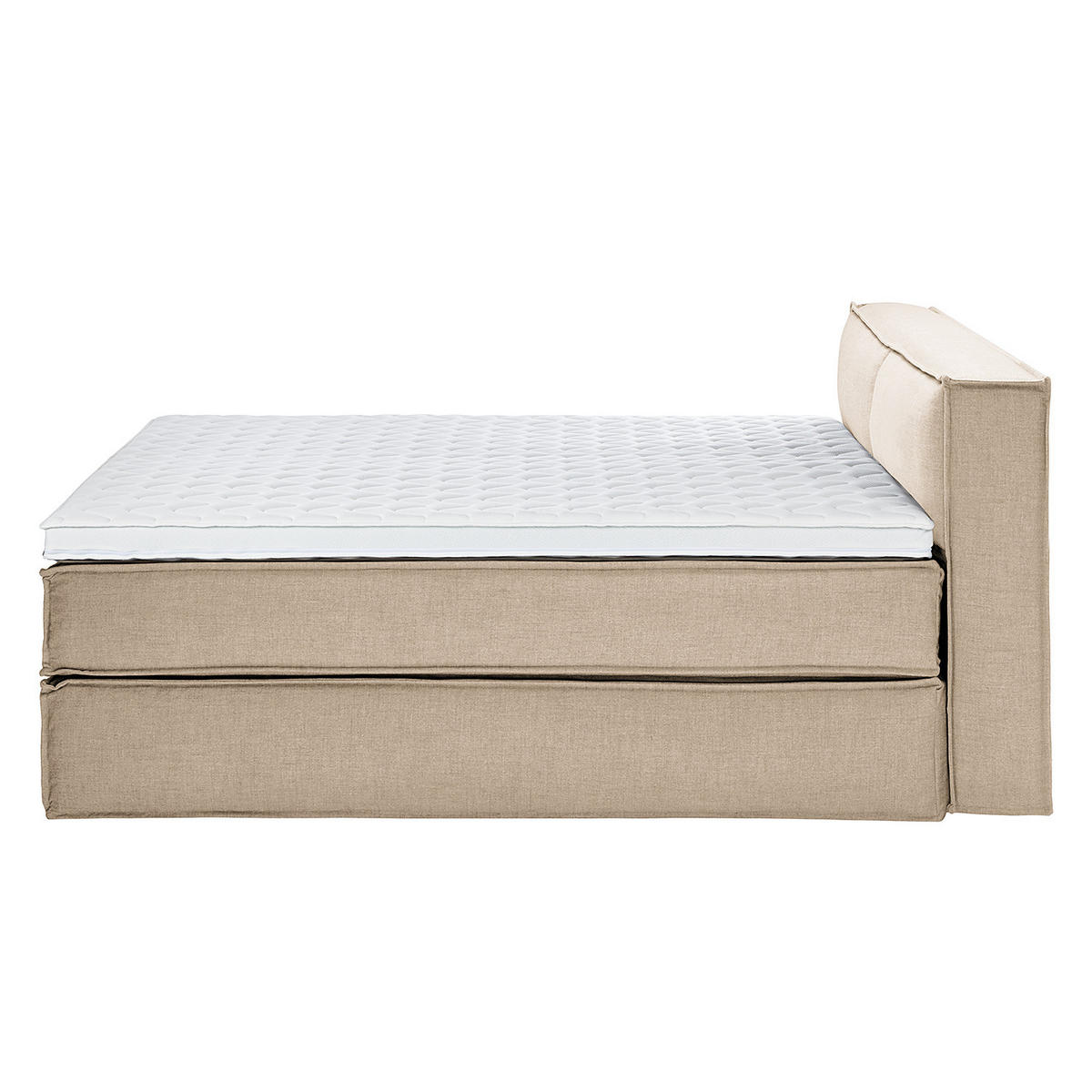 BOXSPRINGBETT mit Kopfteil - Premium - Beige, Textil (200/220cm) - home24