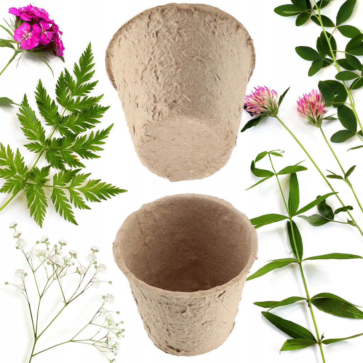 TORFKÜBEL, 7 x 6 cm, 60 Stück - Naturfarben, Naturmaterialien - KADAX