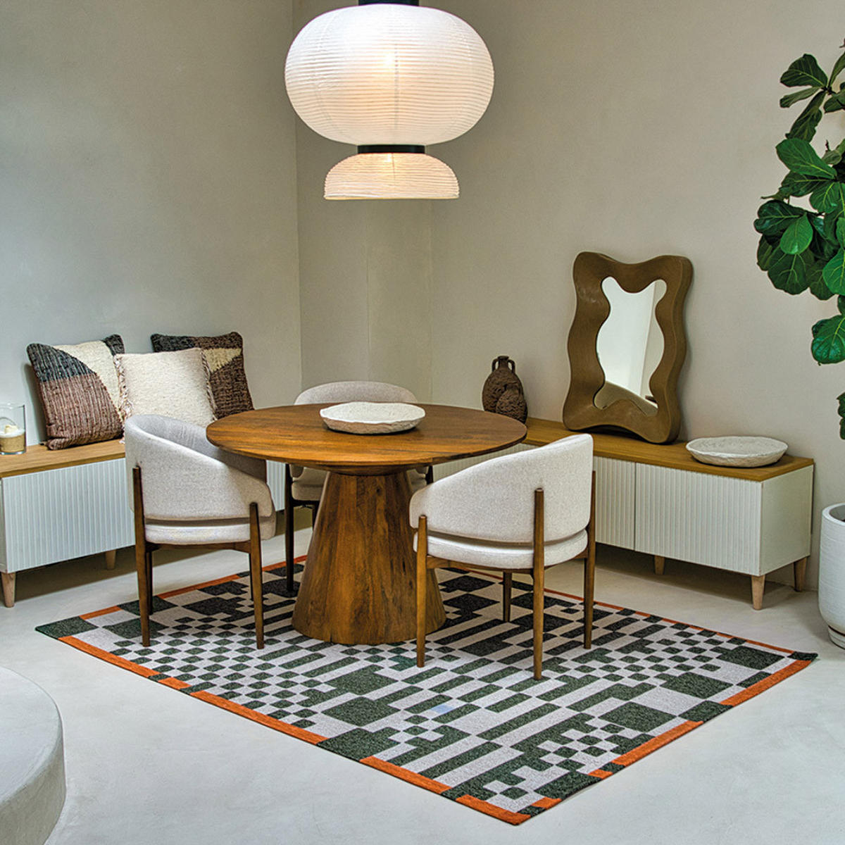 TEPPICH Deep Green Craft Chess 200/280 cm - Grün, Kunststoff/Textil (200/280cm) - Louis De Poortere