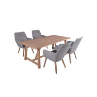 GARTEN-SITZGRUPPE Peer 5-teilig Gartenmöbel-Set - Hellbraun, Holz - DELUKE