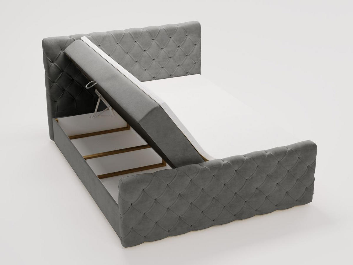 BOXBETT Lunaris 160x200 Grau - Grau, Holz/Textil (160/200cm) - Graingold