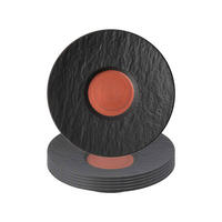ESPRESSOUNTERTASSEN Manufacture Rock Glow schwarz-kupfer ø 12,1 cm 6er Set - Schwarz/Kupferfarben, Keramik (12.1cm) - Villeroy & Boch