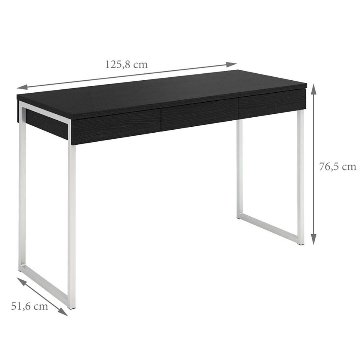SCHREIBTISCH Fula Schwarz 126/52/76 cm - Schwarz, Holzwerkstoff (52/126/76cm) - ebuy24