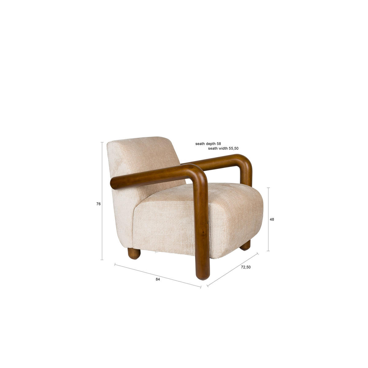 SESSEL Robinson - Beige, Kunststoff (72.5/76/84cm) - Dutchbone
