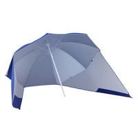 STRANDSCHIRM 2-IN-1 DE-11617 mit Windschutz UPF50+ Marineblau - Blau, Metall (200/210cm) - ComfortXL