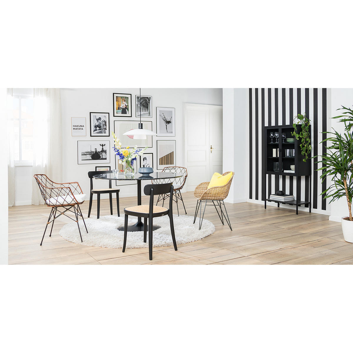 ESSTISCH - Marmor Dekor - Schwarz, Holzwerkstoff (120/120/75cm) - home24