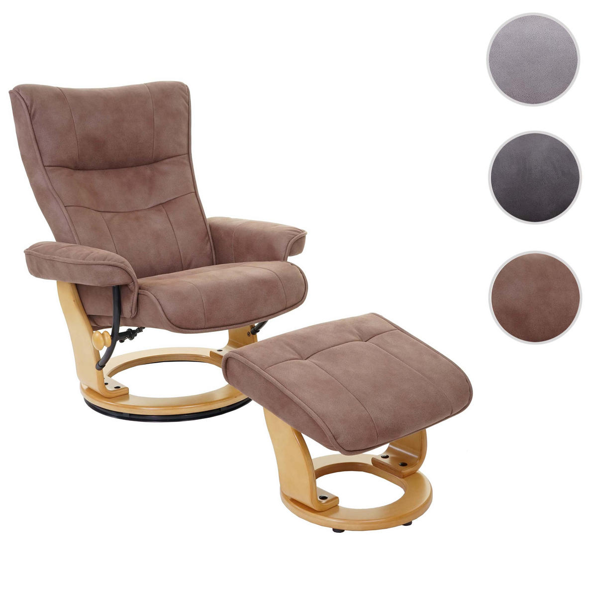 RELAXSESSEL MIT HOCKER Braun - Braun, Textil (85/104/117cm) - MCA
