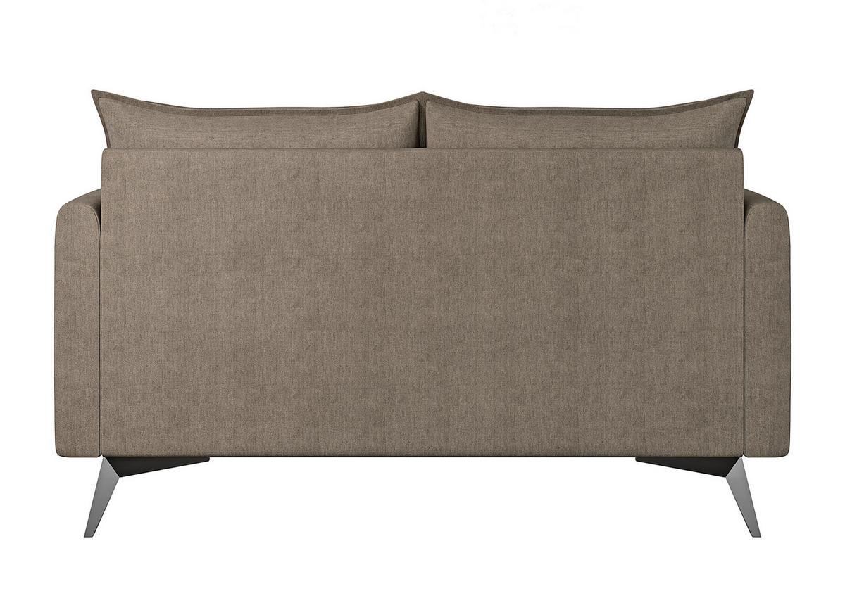 2-SITZER-SOFA Pulse Dunkelbeige Luxusmicrofaser - Beige/Schwarz, Holz/Textil (138/86/91cm) - S-Style Möbel