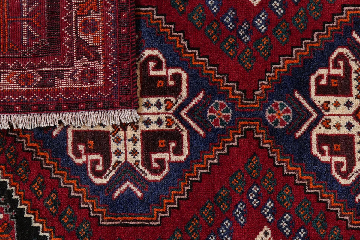 ORIENTTEPPICH handgeknüpft Gashgai Rot, Blau 153/104 cm Schurwolle - Blau/Rot, Textil (104/153cm) - Looma