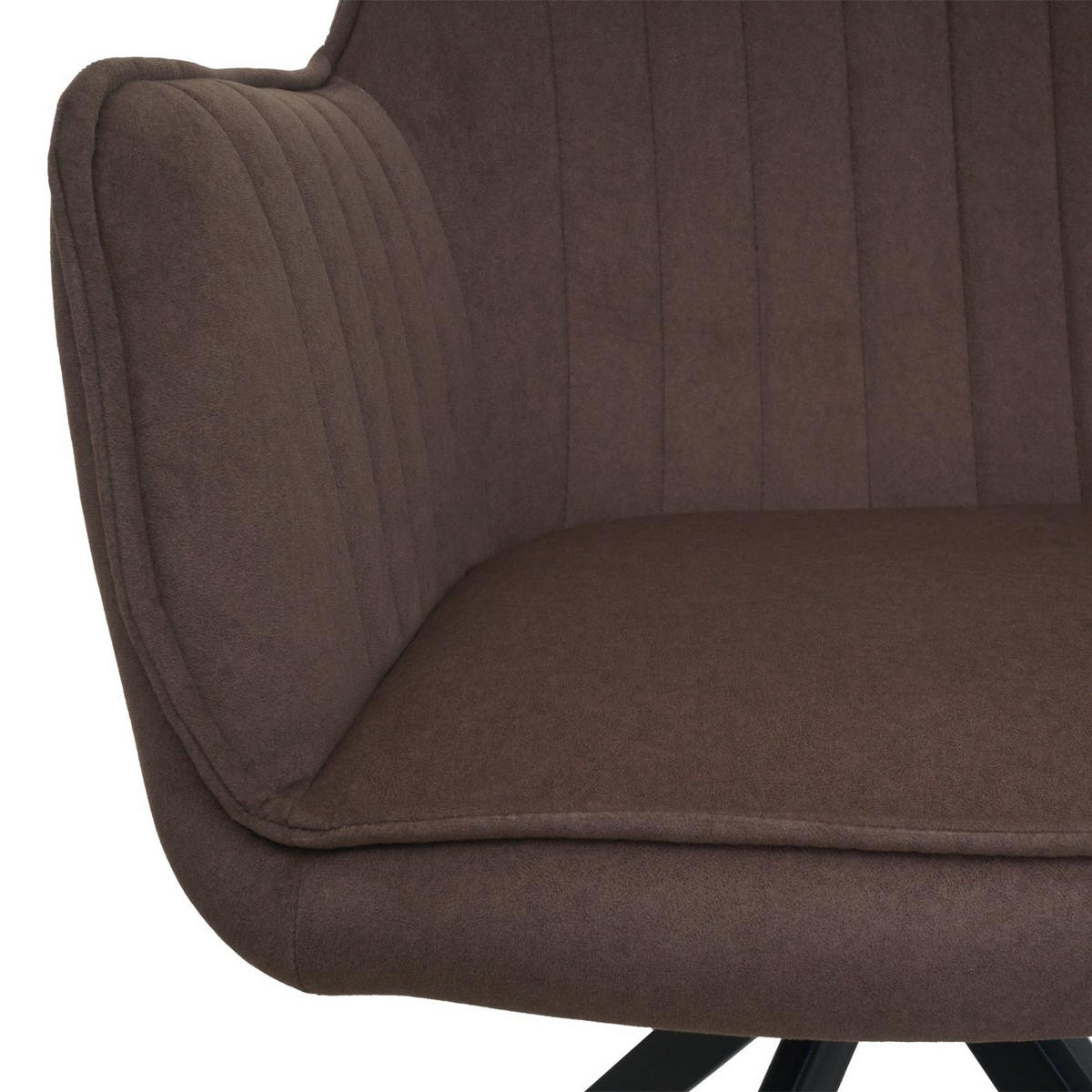 ESSZIMMERSTUHL 6er-Set 87x58x55cm Sitzhöhe 46cm drehbar Auto-Position Stoff/Textil Braun - Braun, Textil (58/87/55cm) - CHEFGASTRO