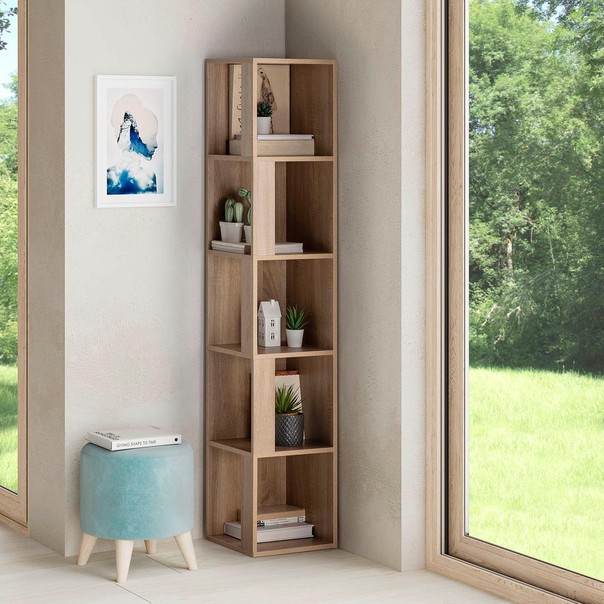 REGAL Fiyi 5 fächern Eichenfarbe - Honigeiche, Holzwerkstoff (31/160/31cm) - VS Venta-stock