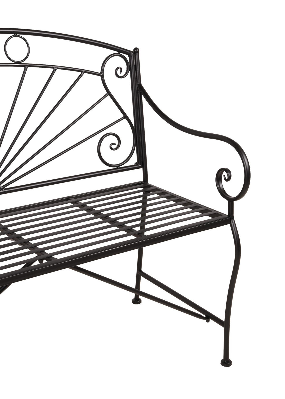 GARTENBANK Rene Terrassenbank - Schwarz, Metall (111/96/55cm) - DELUKE