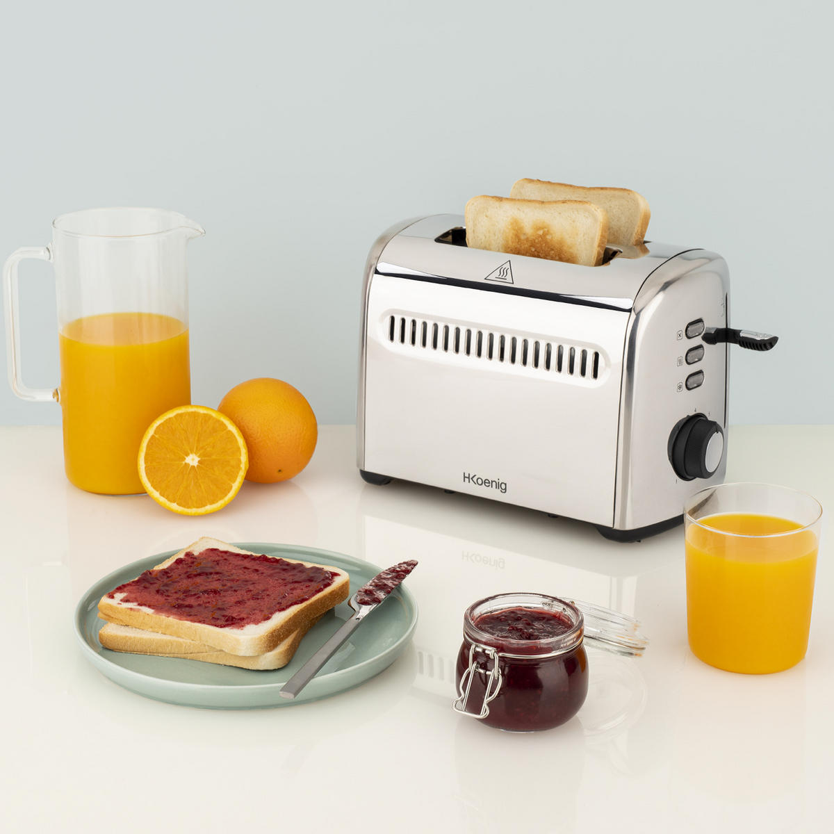 TOASTER TOAS9 Silber, Krusten- und Knuspertoaster - Grau, Metall (29.5/18.5/16.5cm) - HKoenig