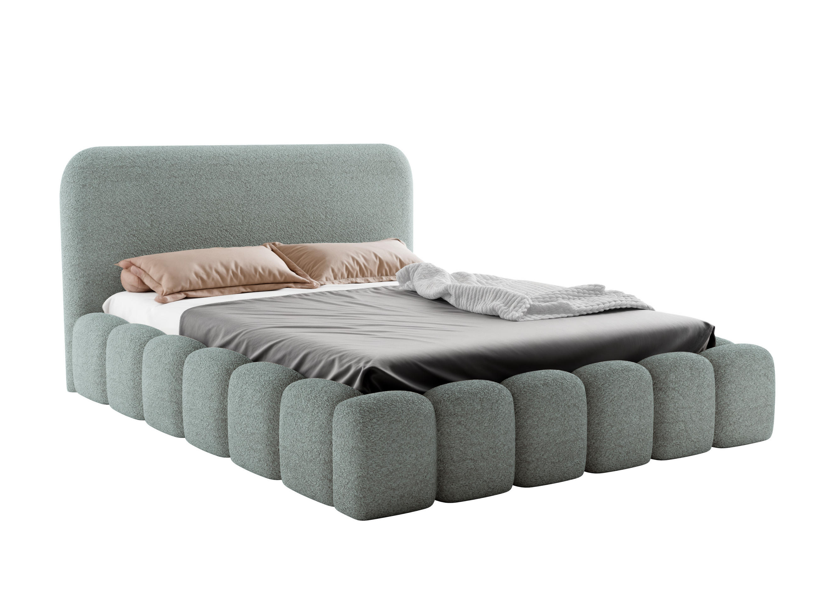 Luxkor24 Polsterbett Mintgrün 200x200 cm
