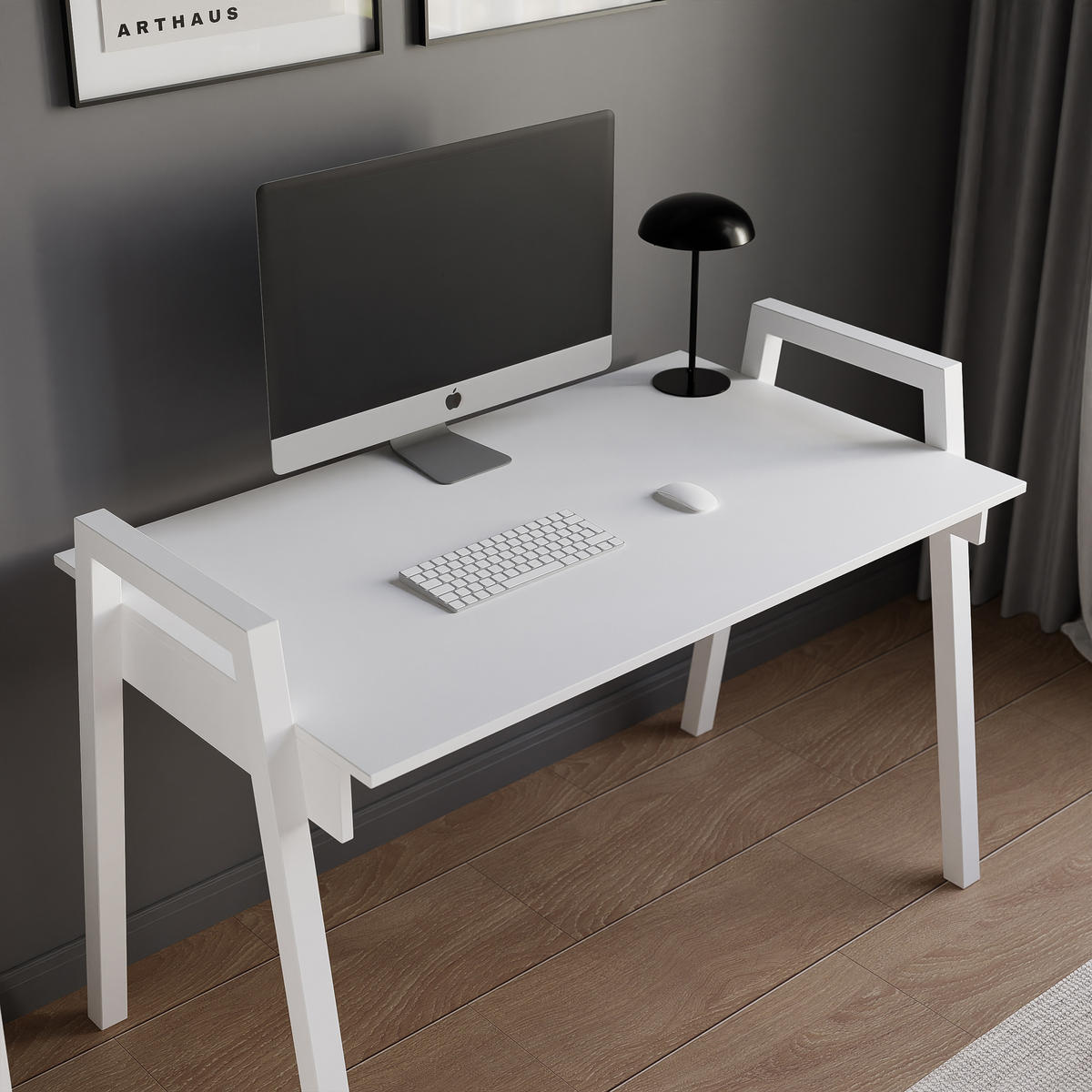 SCHREIBTISCH NOVO 120/68/82 cm, Weiß - Weiß, Holzwerkstoff/Metall (68/120/82cm) - Idohome