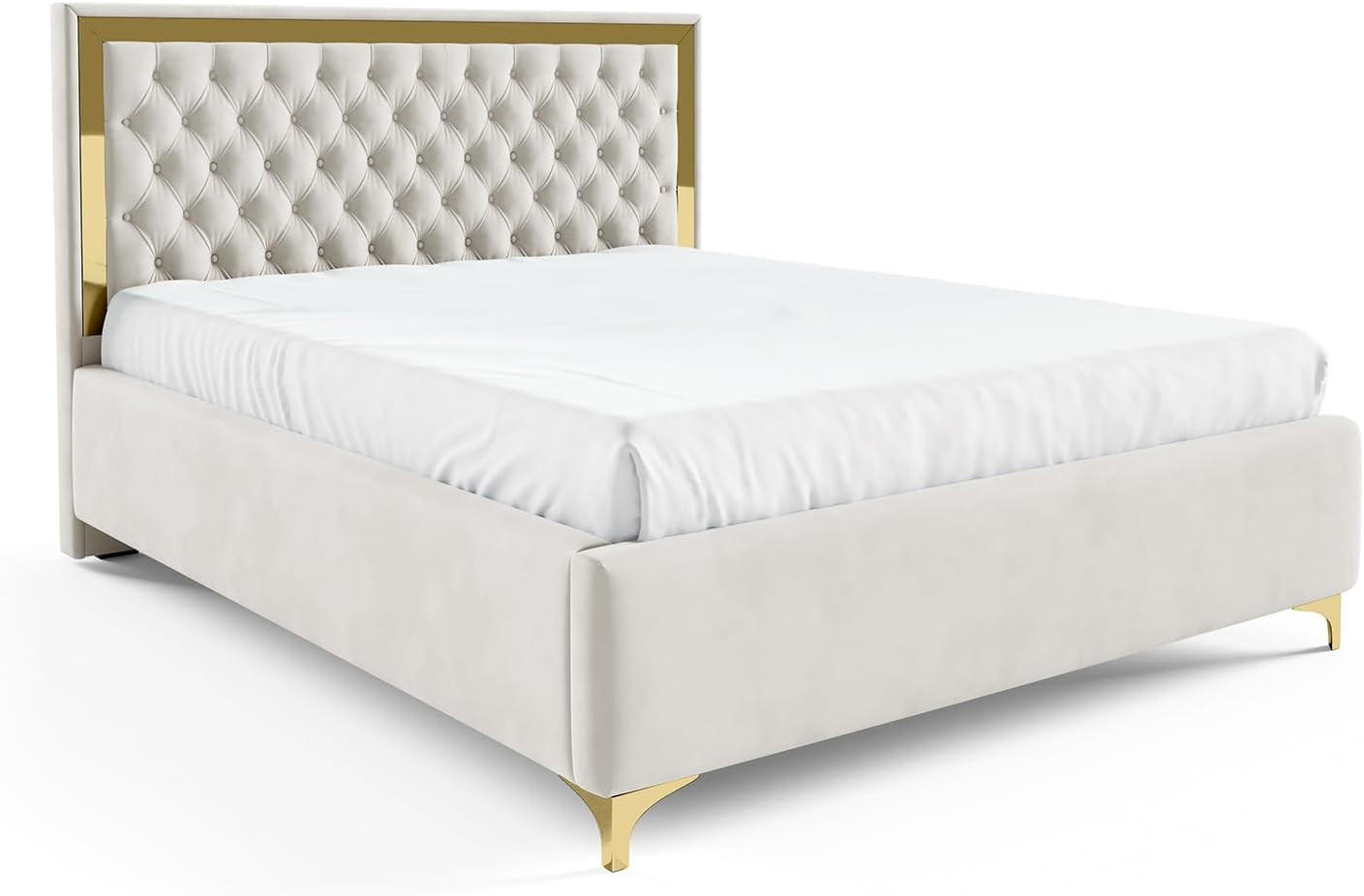 Meblini Polsterbett Beige 160x200 cm