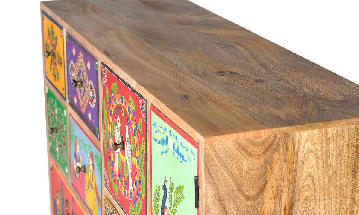 KOMMODE aus Mangoholz - Chromfarben, Holz (112/90/35cm) - Giner y Colomer
