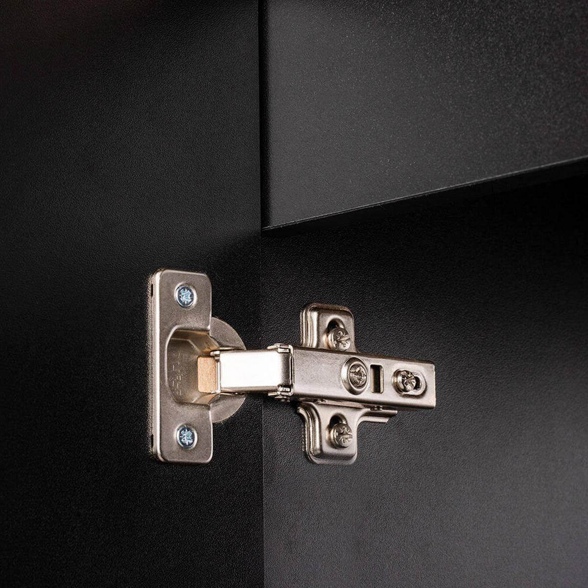 BAD-HÄNGESCHRANK Skelbolu - Schwarz, Holzwerkstoff (20/57/19cm) - [en.casa]