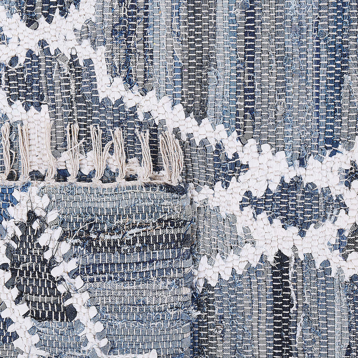 TEPPICH geflochten Adiyaman 200/140 cm - Blau, Textil (140/200cm) - Beliani