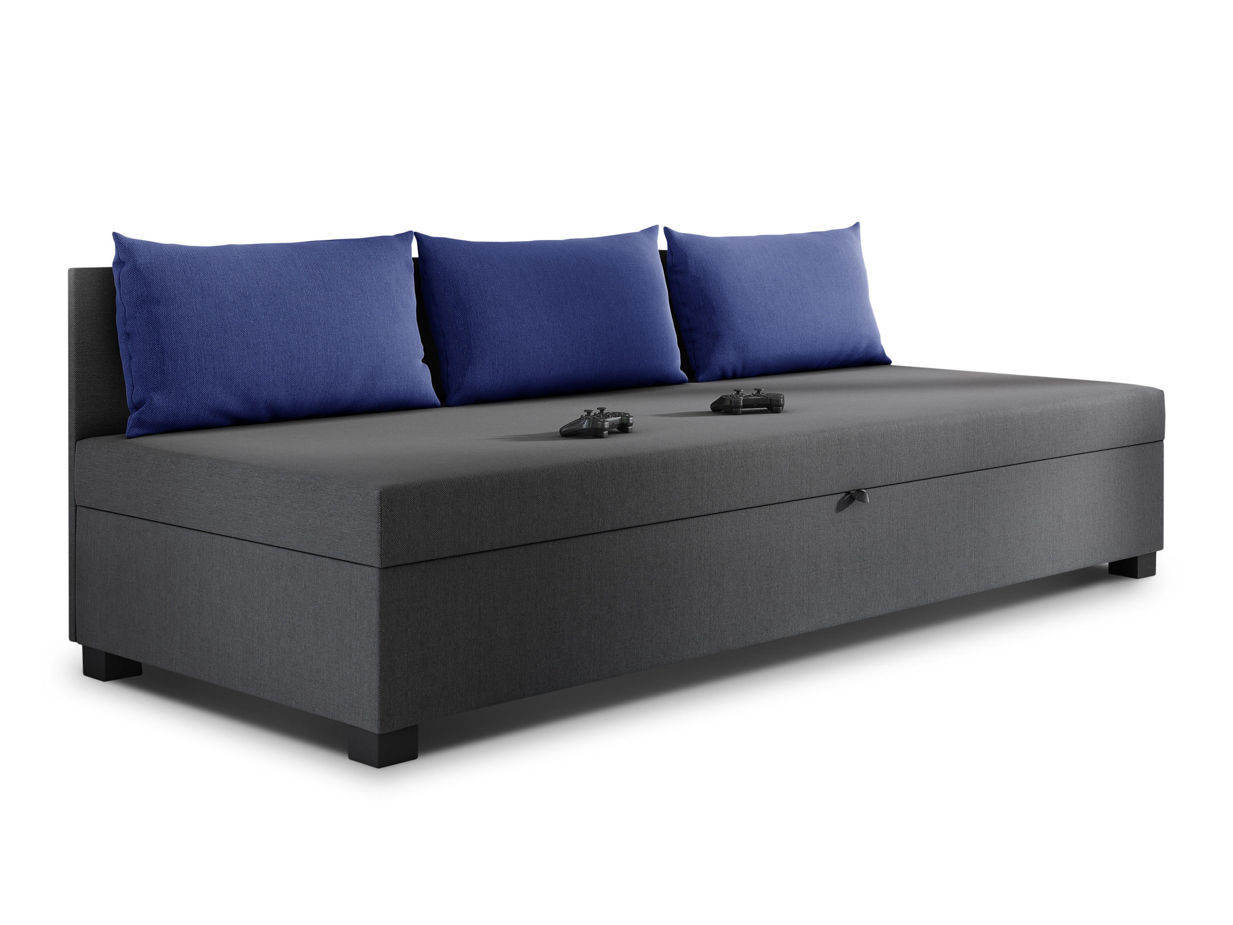 SCHLAFSOFA Misti III - Schwarz/Grau, Holz/Kunststoff (195/66/82cm)